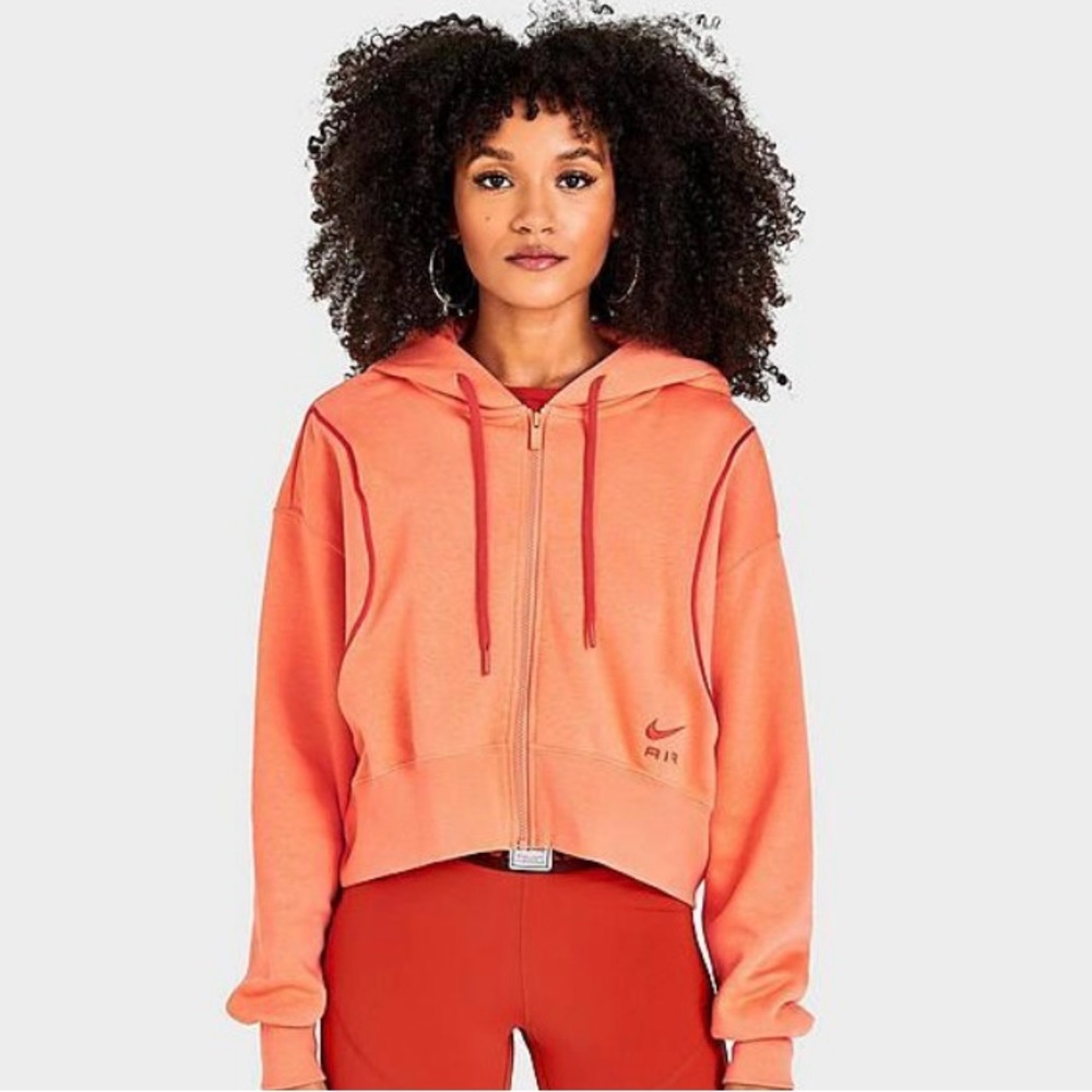 Nike Women's Air Fleece Full-Zip Hoodie-Orange XL
